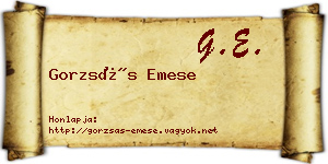 Gorzsás Emese névjegykártya